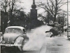 VW spraying pedestran