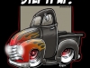 51 chevy truckTSHIRTFLAMESblack